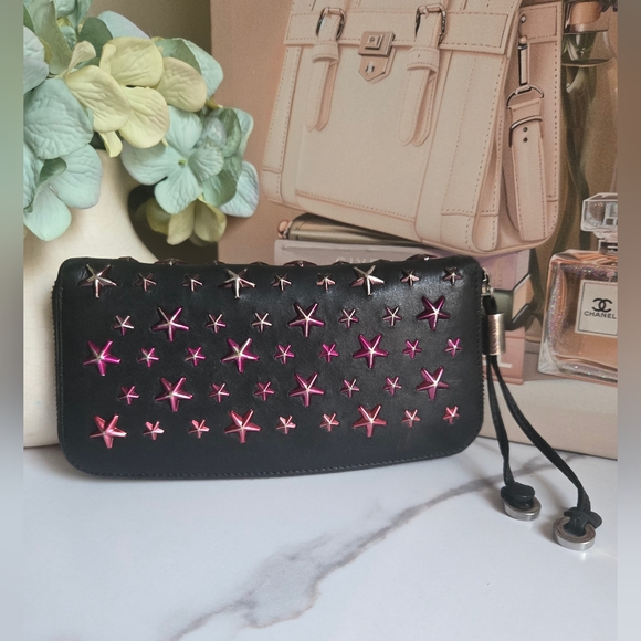 Jimmy Choo Star Studded Long Zioaround Wallet GUC - Picture 1 of 8